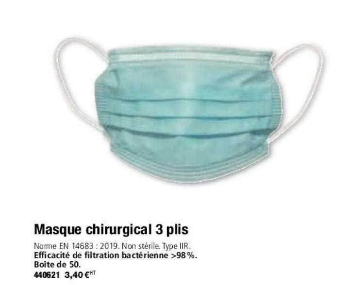 masque chirurgical 3 plis
