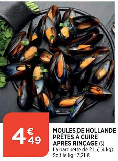 moules de hollande prêtes à cuire après rinçage