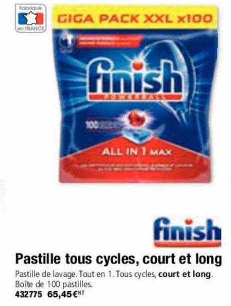 pastille tous cycles, court et long finish