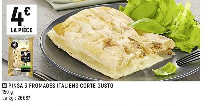 pinsa 3 fromages italiens corte gusto