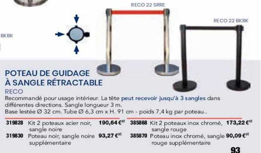 Poteau De Guidage à Sangle Rétractable
