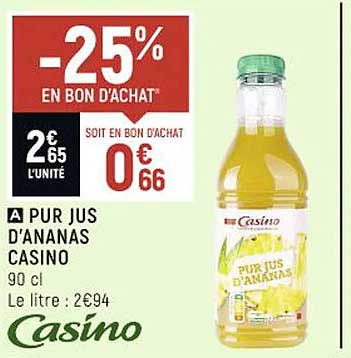pur jus d'ananas casino