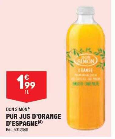 pur jus d'orange d'espagne don simon
