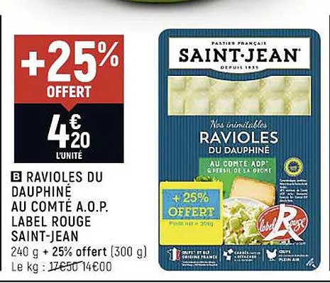 ravioles du dauphiné au comté a.o.p. label rouge saint-jean