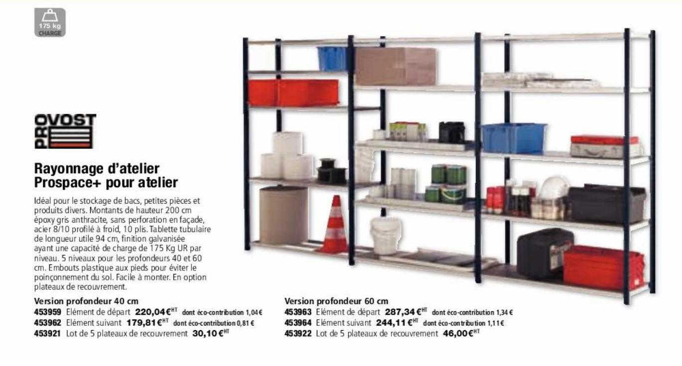 rayonnage d'atelier prospace+ pour atelier provost