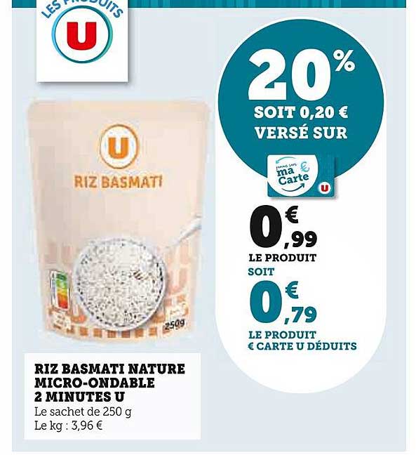 riz basmati nature micro-ondable 2 minutes u
