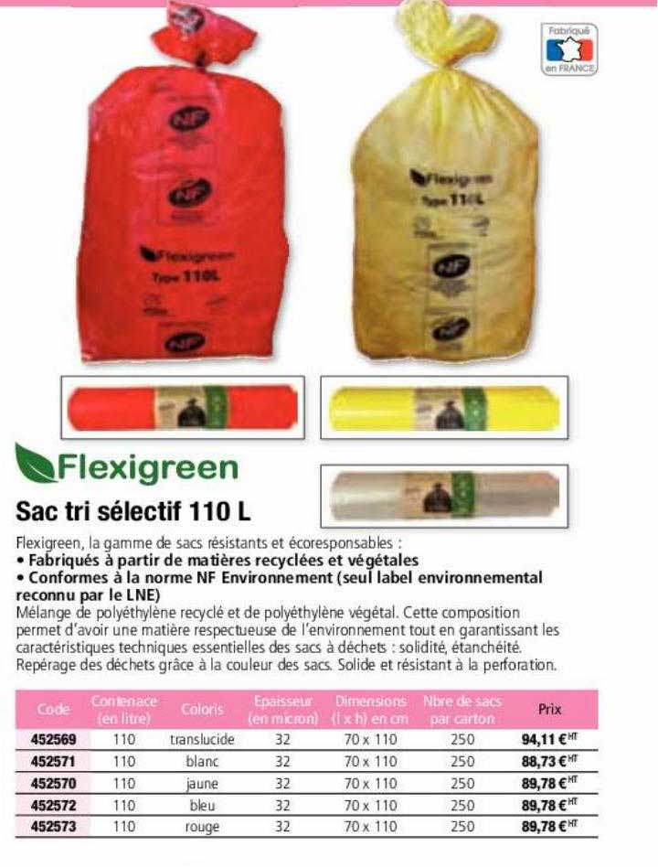sac tri sélectif 110 l flexigreen