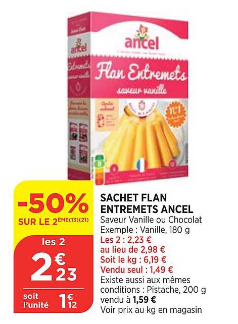 Sachet Flan Entremets Ancel
