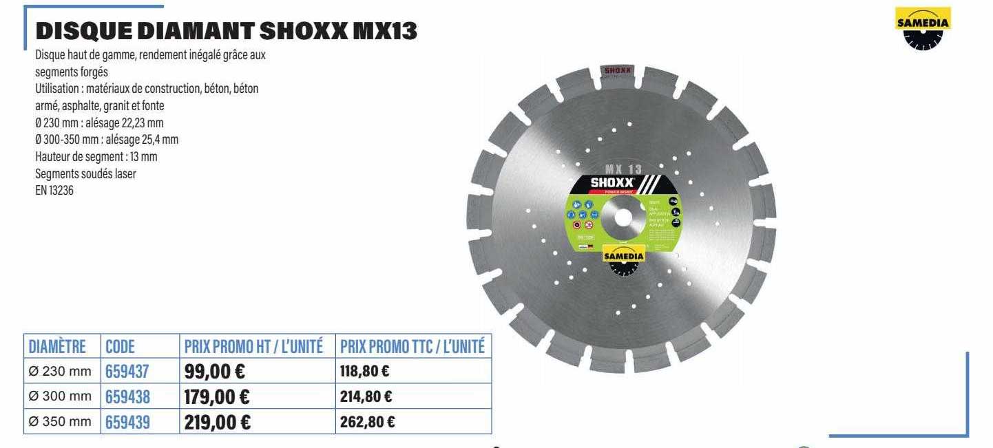 samedia disque diamant shoxx mx13