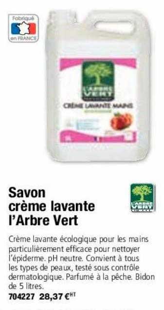 savon crème lavante l'arbre vert