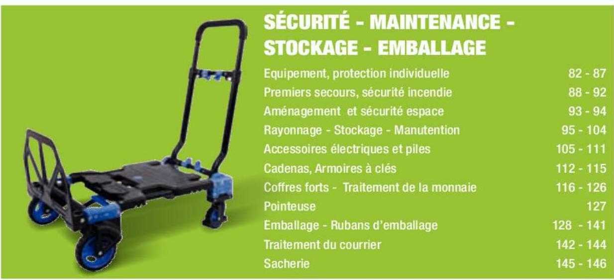 sécurité - maintenance - stockage - emballage