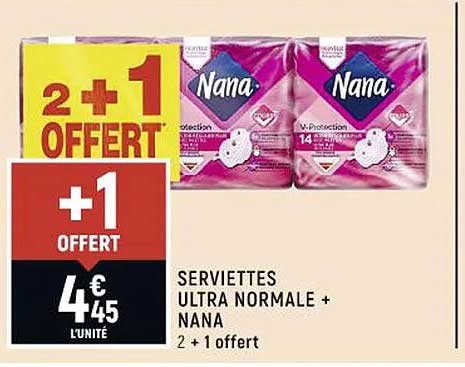 serviettes ultra normale + nana