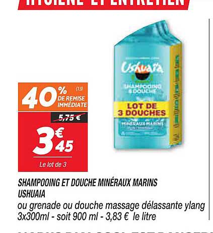 shampooing et douche minéraux marins ushuaia