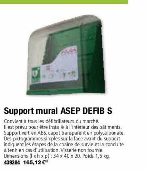 support mural asep defib s