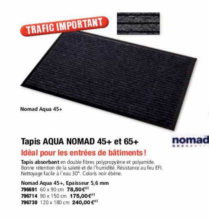 tapis aqua nomad 45+ et 65+ nomad