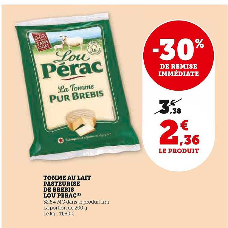 tomme au lait pasteurisé de brebis lou pérac