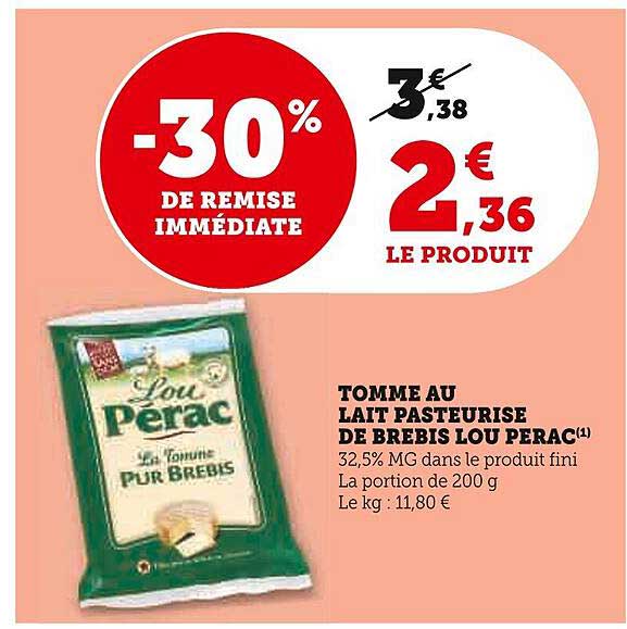 tomme au lait pasteurisé de brebis loup pérac