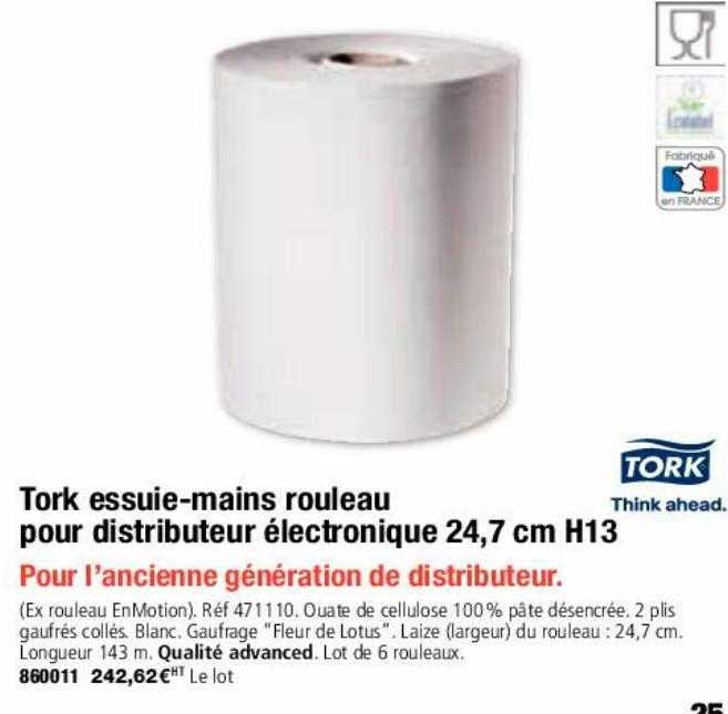 tork essuie-mains rouleau pour distributeur électronique 24,7 cm h13