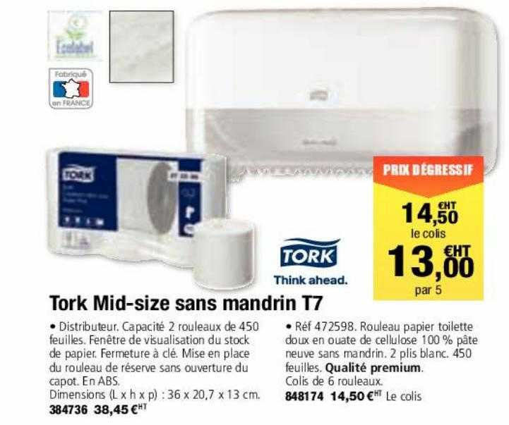 Tork Mid-size Sans Mandrin T7