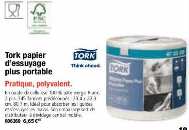 tork papier d'essuyage plus portable
