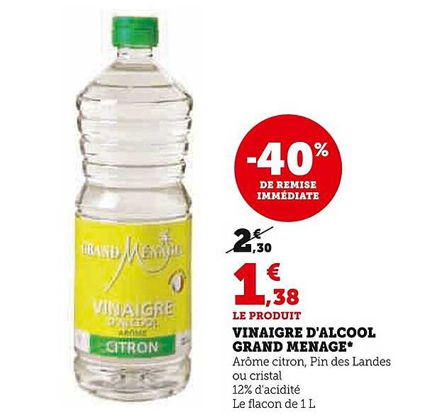 vinaigre d'alcool grand ménage