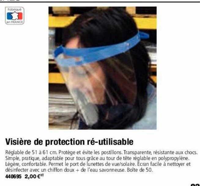 Visière De Protection Ré-utilisable