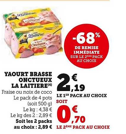 Yaourt Brassé Onctueux La Laitière