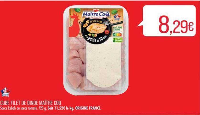 cube filet de dinde maître coq