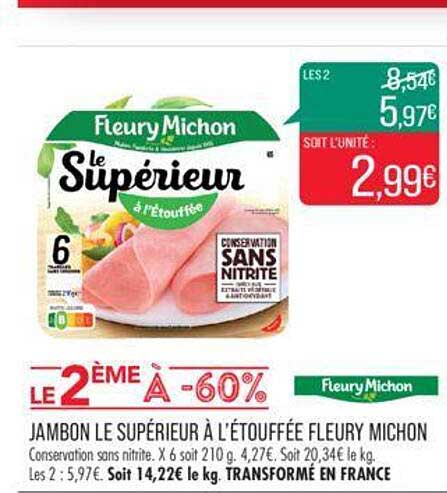 jambon le supérieur à l'étouffée fleury michon