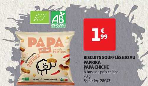 biscuits soufflés bio au paprika papa chiche