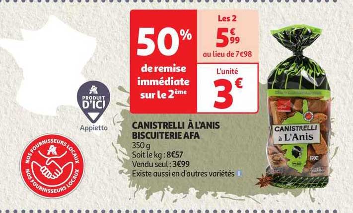 canistrelli à l'anis biscuiterie afa
