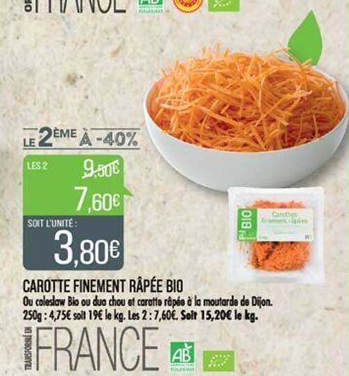 carotte finement râpée bio