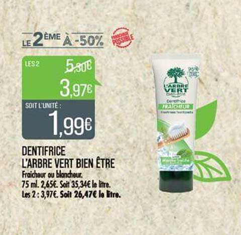 dentifrice l'arbre vert bien être