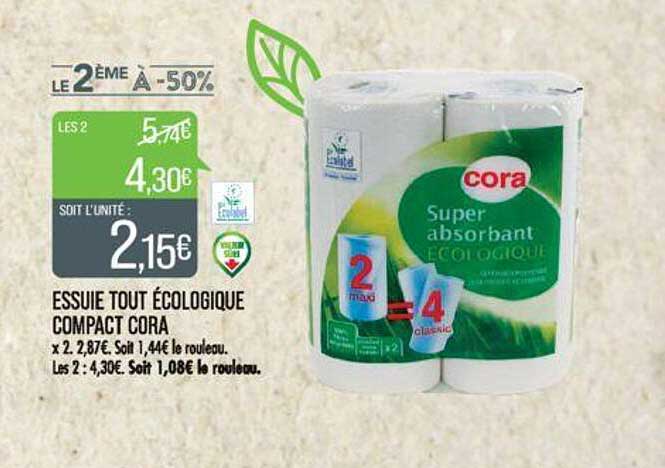 essuie tout écologique compact cora