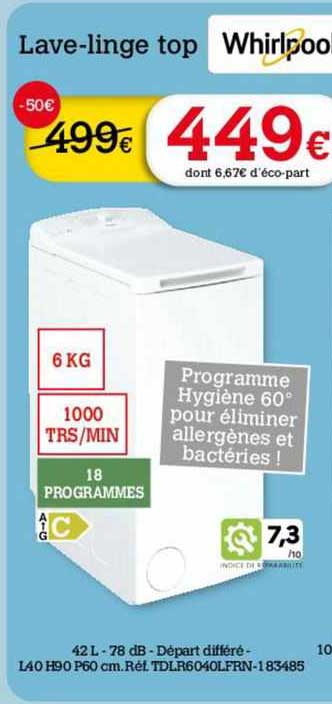 lave-linge top whirlpool