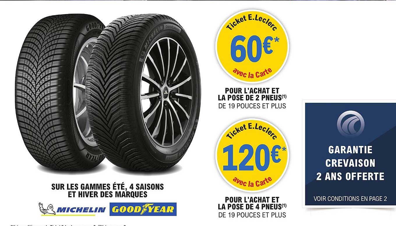 les gammes été, 4 saisons et hiver des marques michelin, good year