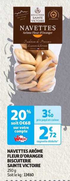 navettes arôme fleur d'oranger biscuiterie sainte victoire