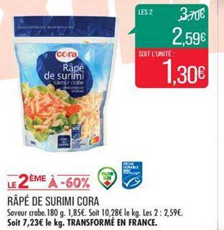 râpé du surimi cora