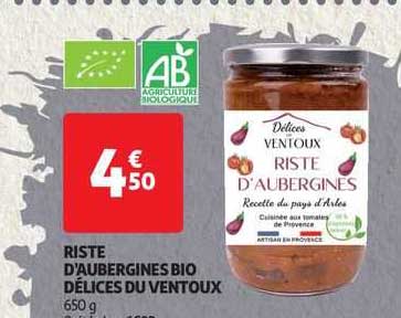 riste d'aubergines bio délices du ventoux