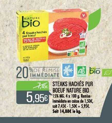 Steaks Hachés Pur Bœuf Nature Bio
