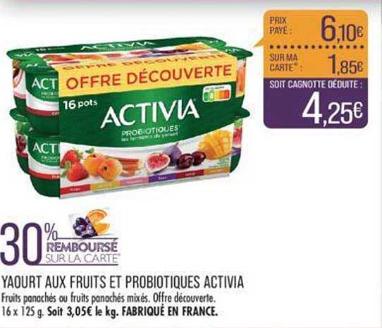 Yaourt Aux Fruits Et Probiotiques Activia