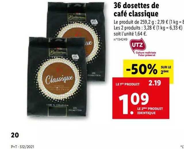 36 Dosettes De Café Classique