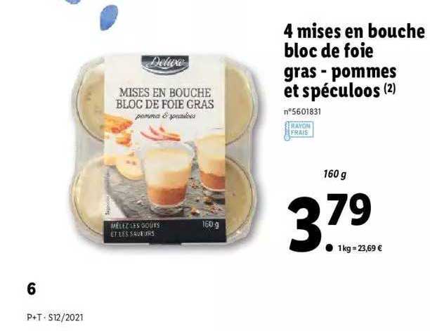 4 mises en bouche bloc de foie gras - pommes et spéculoos deluxe