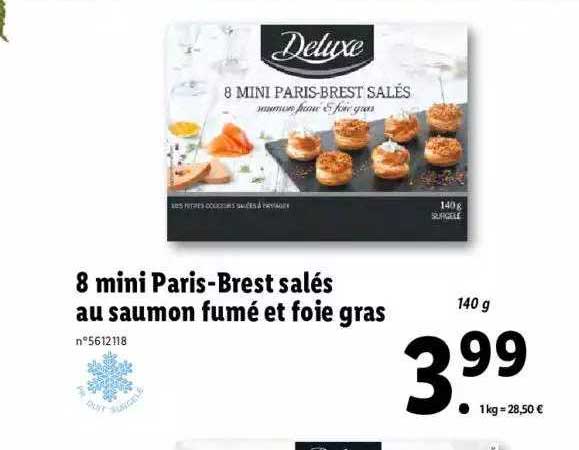 8 Mini Paris-brest Salés Au Saumon Fumé Et Foie Gras Deluxe