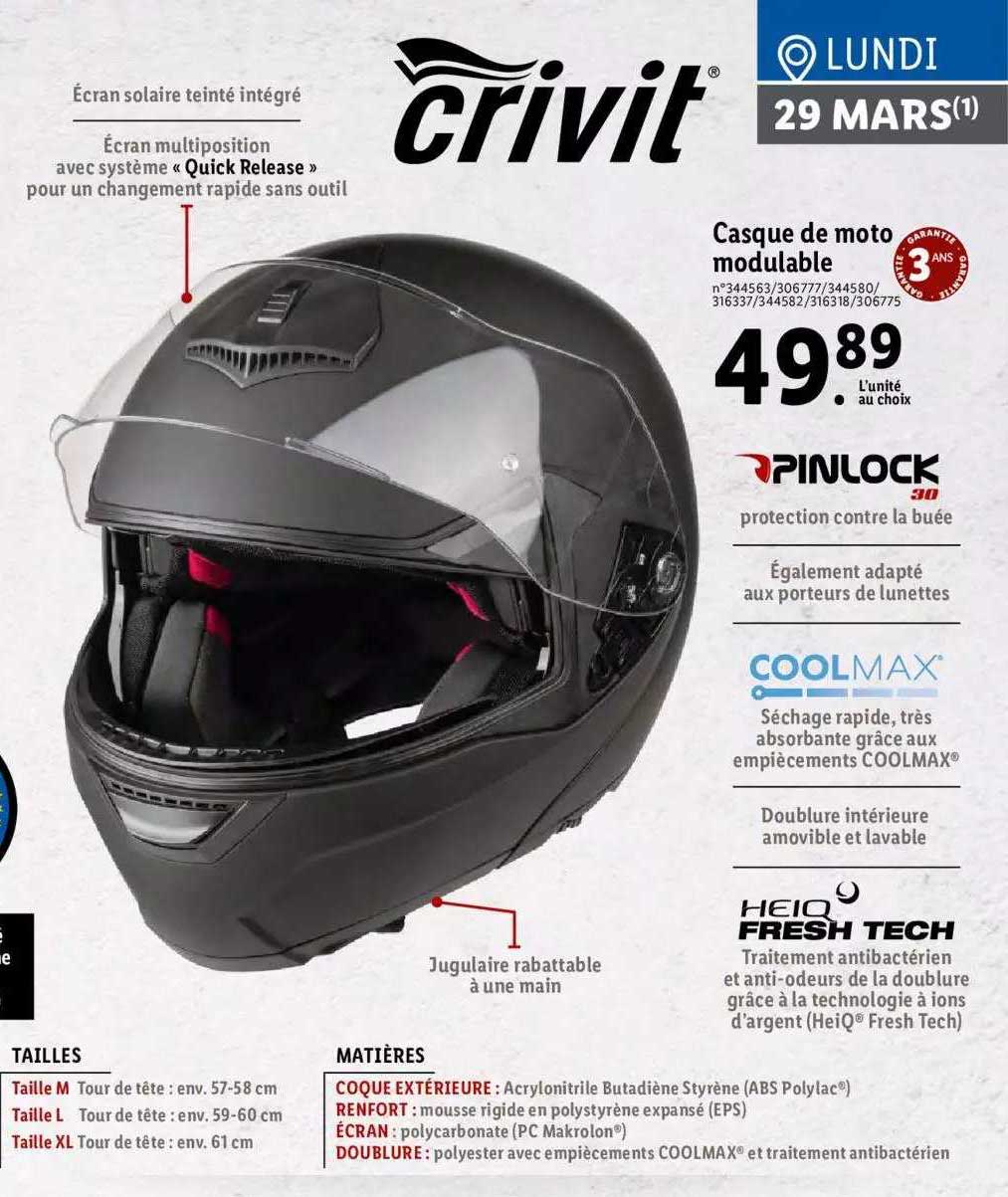 Casque De Moto Modulable Crivit