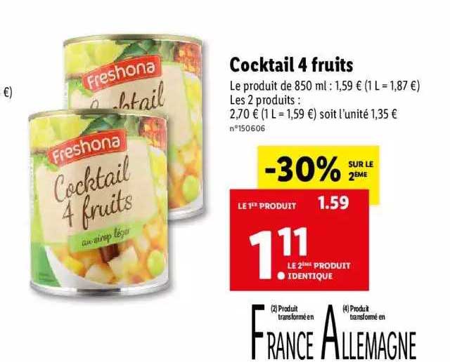 Cocktail 4 Fruits Freshona