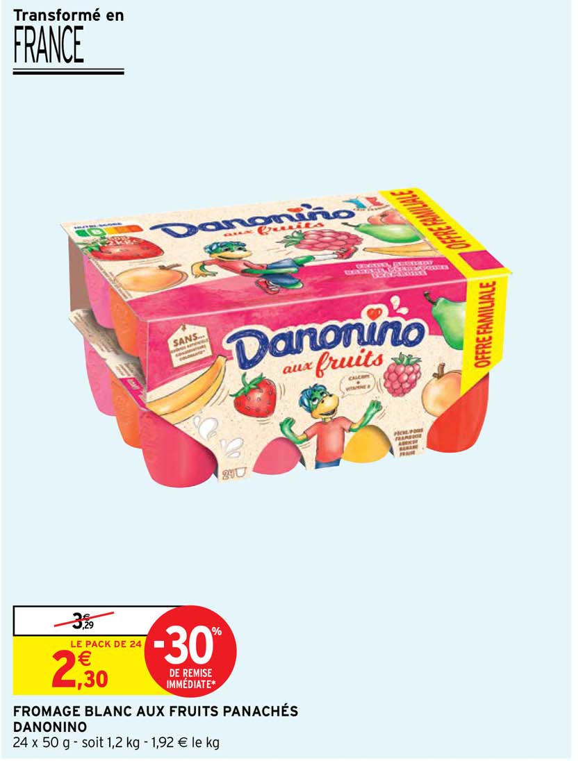 Fromage Blanc Aux Fruits Panachés Danonino