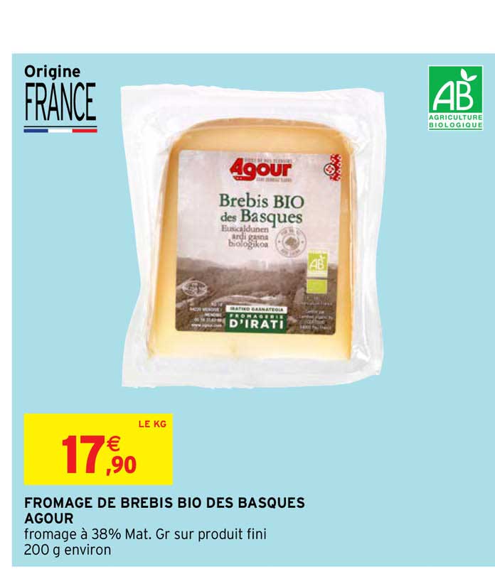 fromage de brebis bio des basques agour