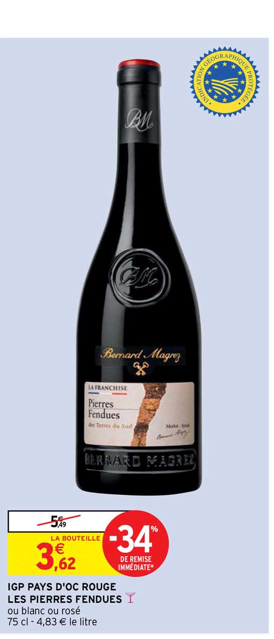 igp pays d'oc rouge les pierres fendues