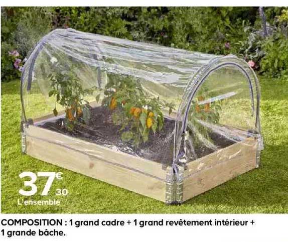 l'ensemble : 1 grand cadre + 1 grand revêtement intérieur + 1 grande bâche